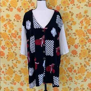 Fun Funky True Vintage Polyester Plus Size Blouse
